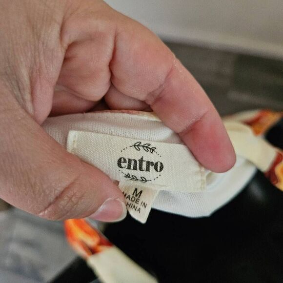 Entro Floral Midi Dress - Cream and Orange - Picture 8 of 8